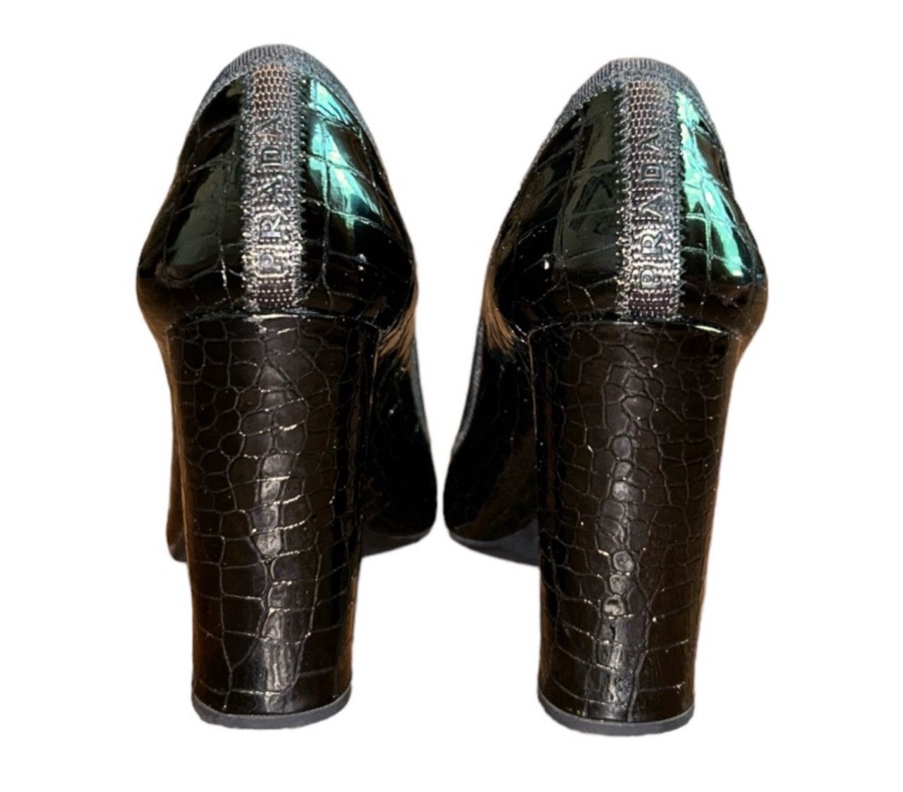 Prada PRADA Cocco Lux Print Black Croco Embossed Leather Pumps Size US 6 / IT 36 - 5 Thumbnail