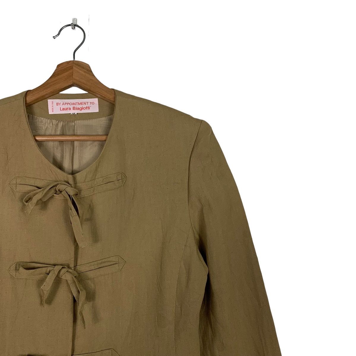 Japanese Brand LAURA BIAGIOTTI Tie Closure Casual Jacket #0126-C7 Size M / US 6-8 / IT 42-44 - 6 Thumbnail