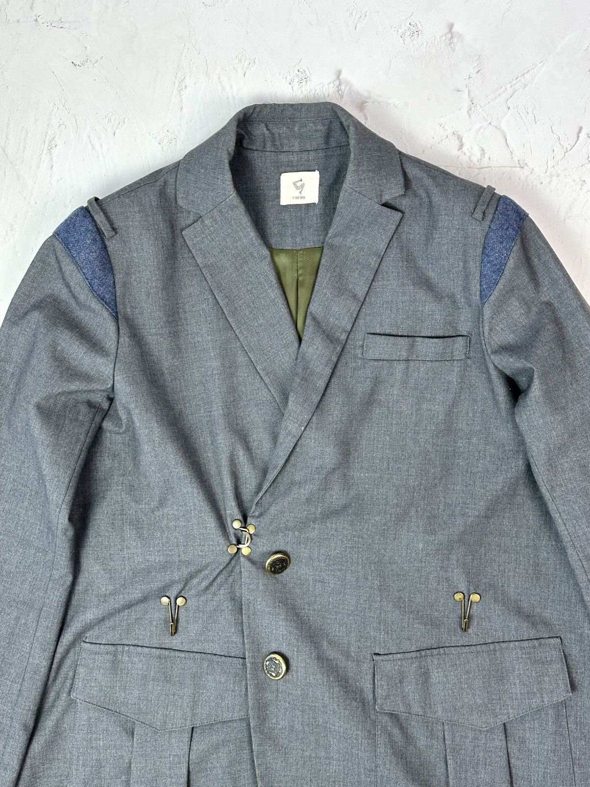 Vintage Vintage Grey Interesting Design Blazer Jacket Size US M / EU 48-50 / 2 - 5 Thumbnail