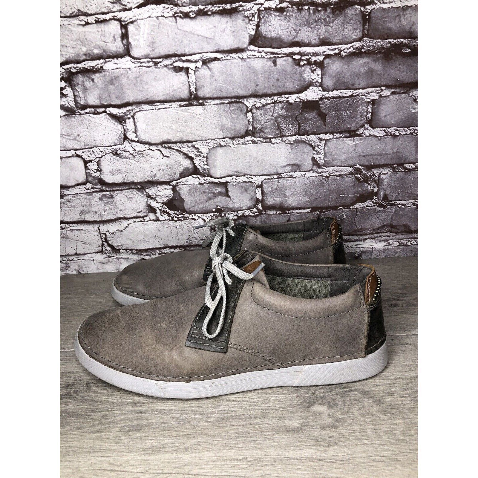 Clarks Clarks Gray Leather Lace Up Oxfords Comfort Casual Sneakers Size US 11 / EU 44 - 13 Thumbnail