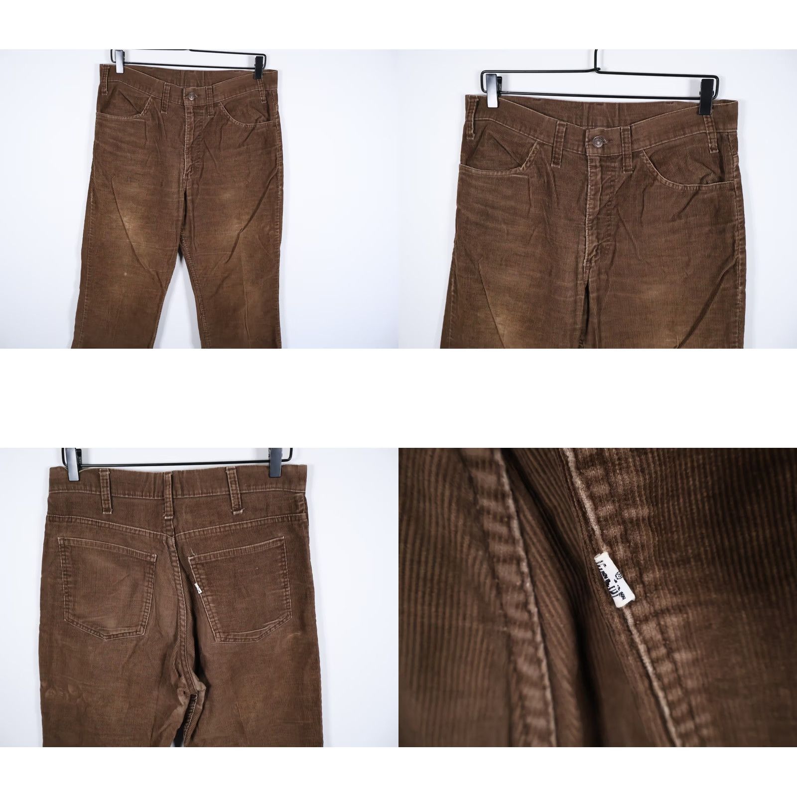 Levi's VINTAGE Levi's 646 Flare Corduroy Pants Men 32 x 29 Brown Talon Disco 70s/80s Vintage/Retro 80s Mens Pants Size US 32 / EU 48 - 9 Thumbnail