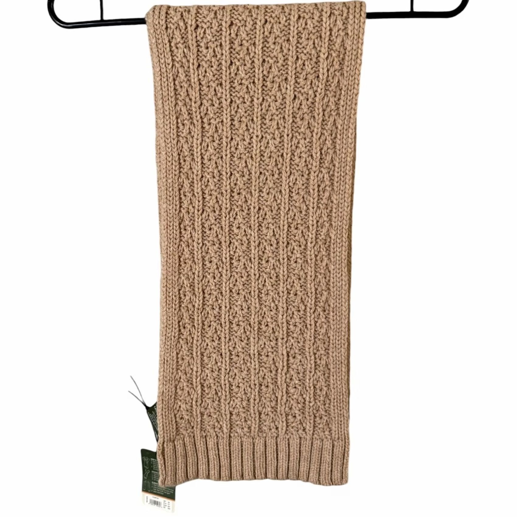 Eddie Bauer VINTAGE Eddie Bauer Cable Knit Scarf Khaki/Tan Women's O/S Chunky Soft Warm Winter NEW Size ONE SIZE - 2 Thumbnail