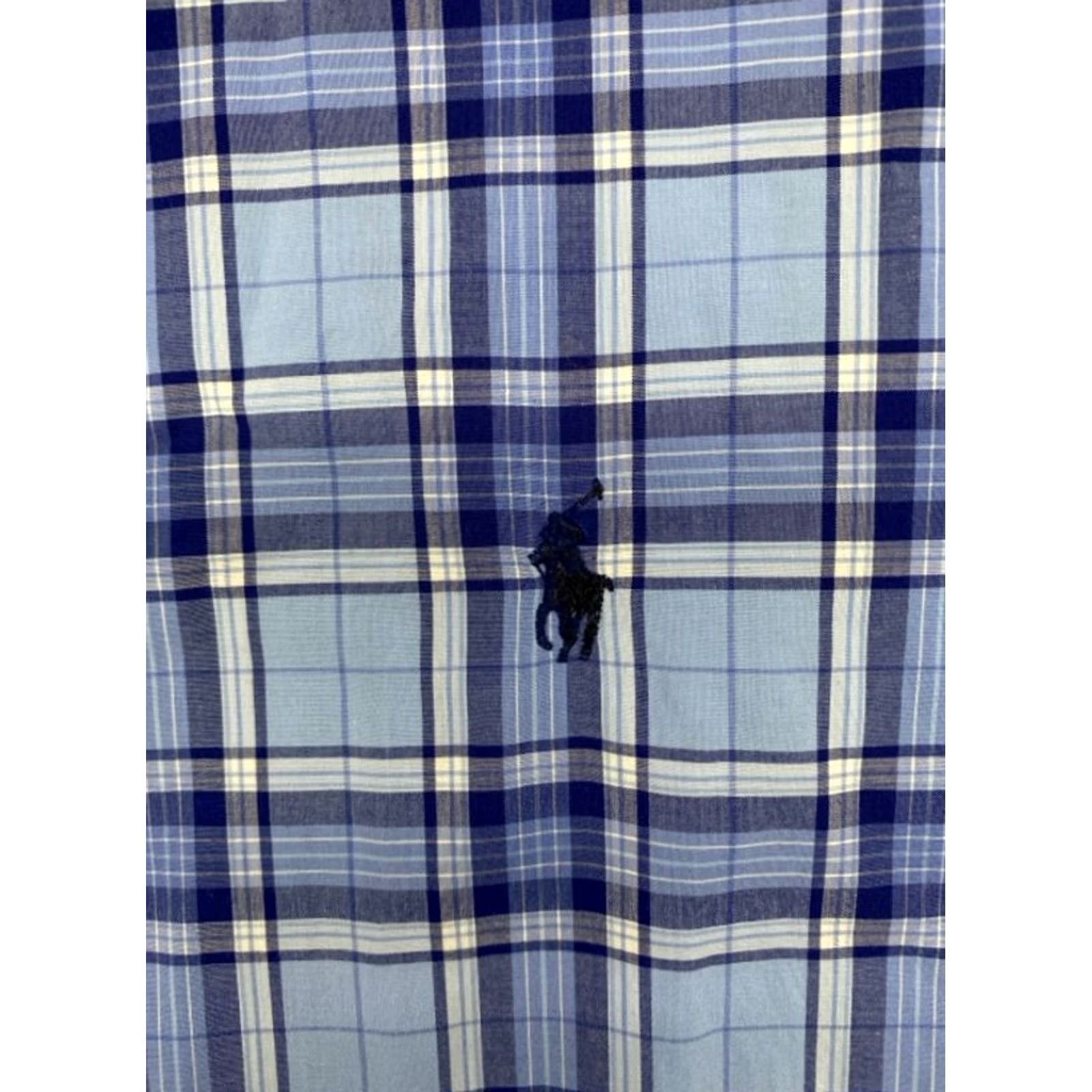Polo Ralph Lauren VINTAGE Ralph Lauren Shirt Mens XL Long Sleeve Button Up Blue Plaid Classic Fit 5511 Size US XL / EU 56 / 4 - 4 Thumbnail