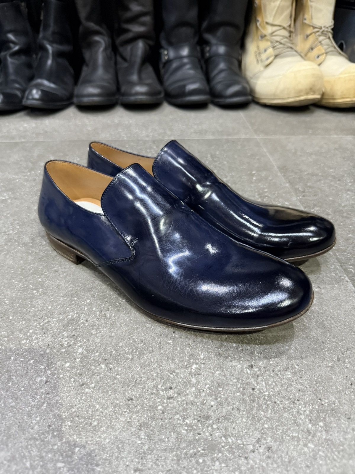 Maison Margiela Maison Margiela Blue Leather Slip On Size US 10 / IT 40 - 3 Thumbnail