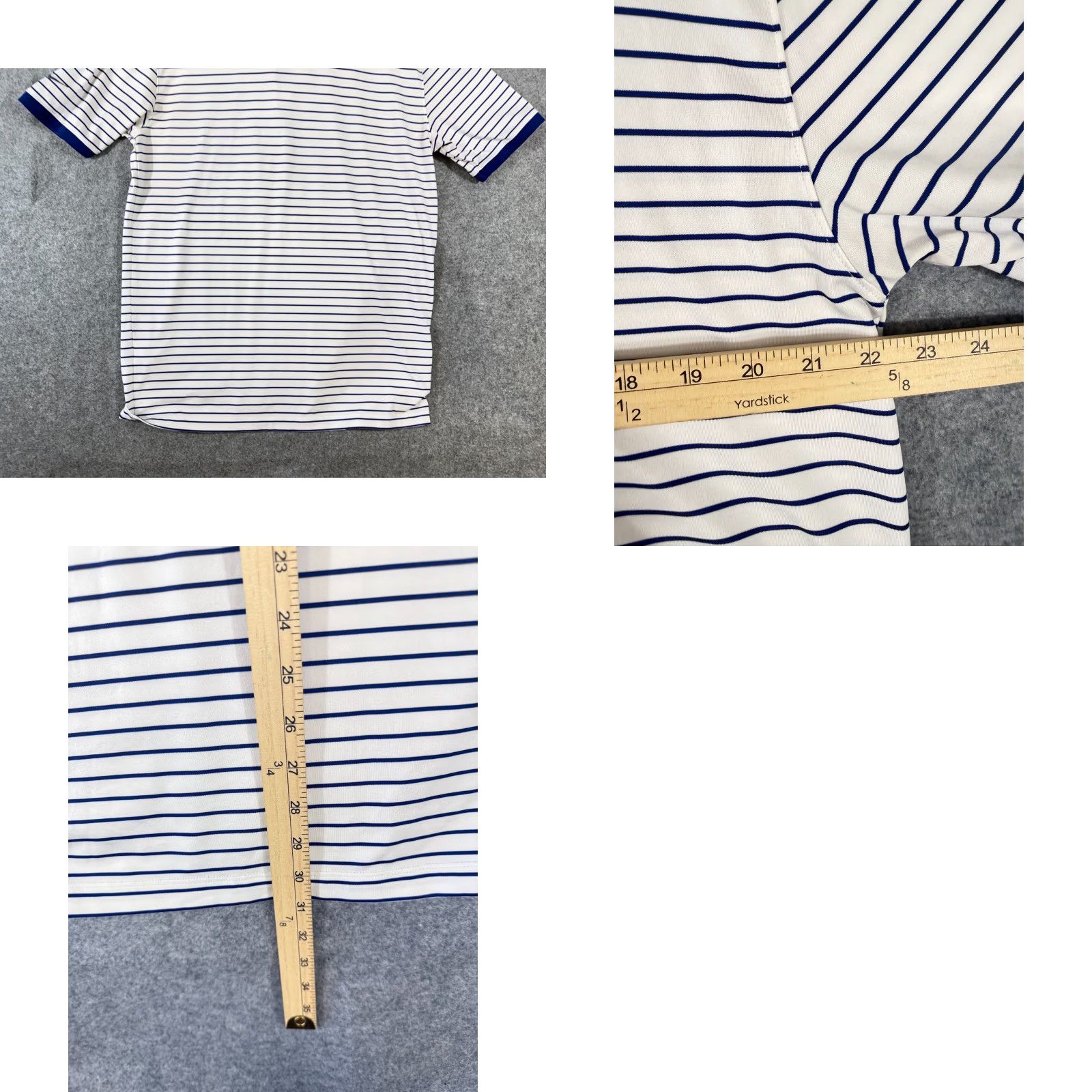 Nike Nike Golf Polo Shirt Mens M White Blue Striped Standard Fit Stretch Performance Short Sleeve Size US M / EU 48-50 / 2 - 9 Thumbnail