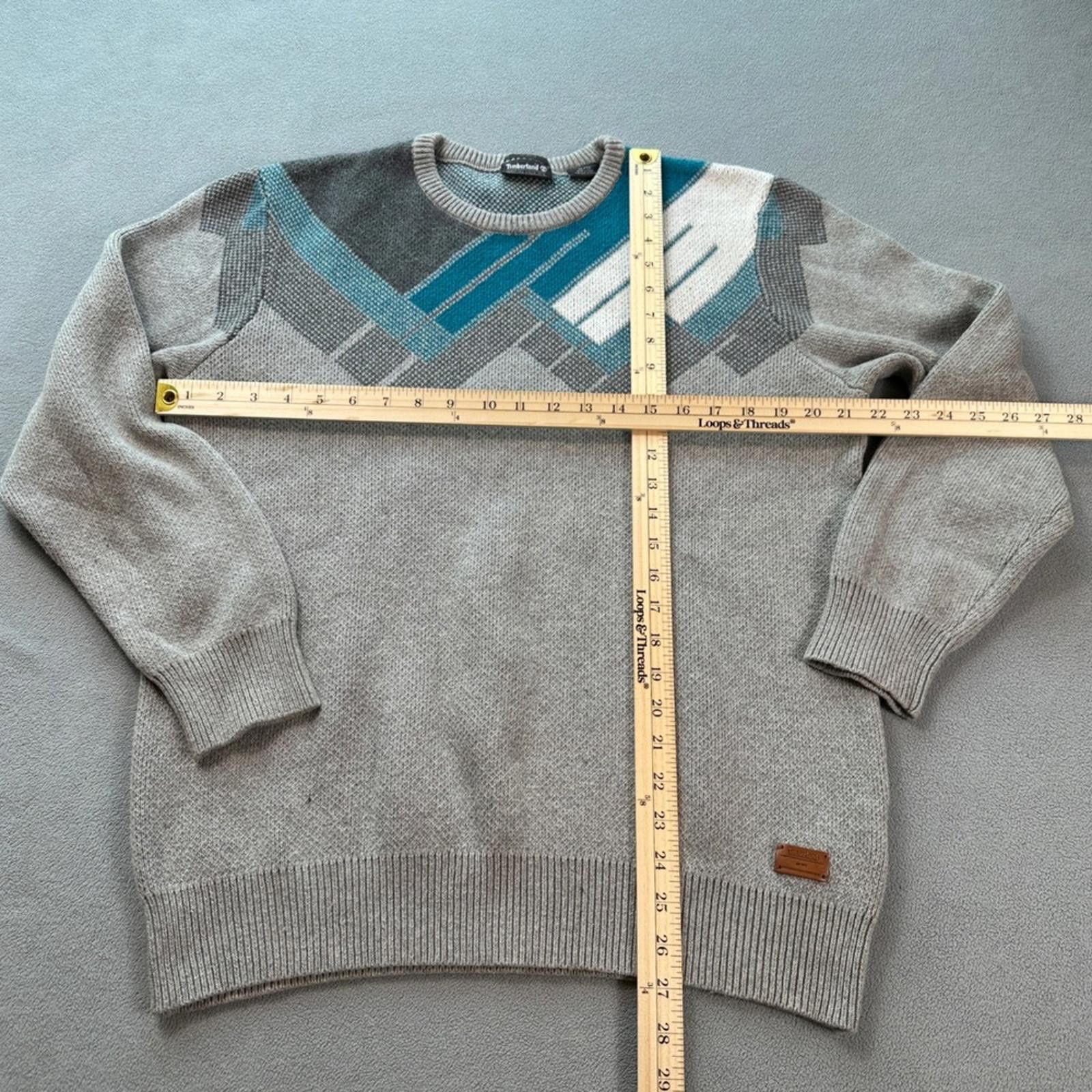 Timberland Timberland Mens Crew Neck Sweater XL Slim Fit Geometric Size US XL / EU 56 / 4 - 2 Thumbnail