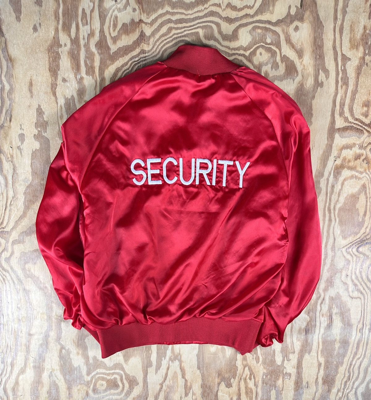 Other Vintage Red Satin SECURITY Jacket | 80s–90s Bomber | M Size US M / EU 48-50 / 2 - 1 Thumbnail