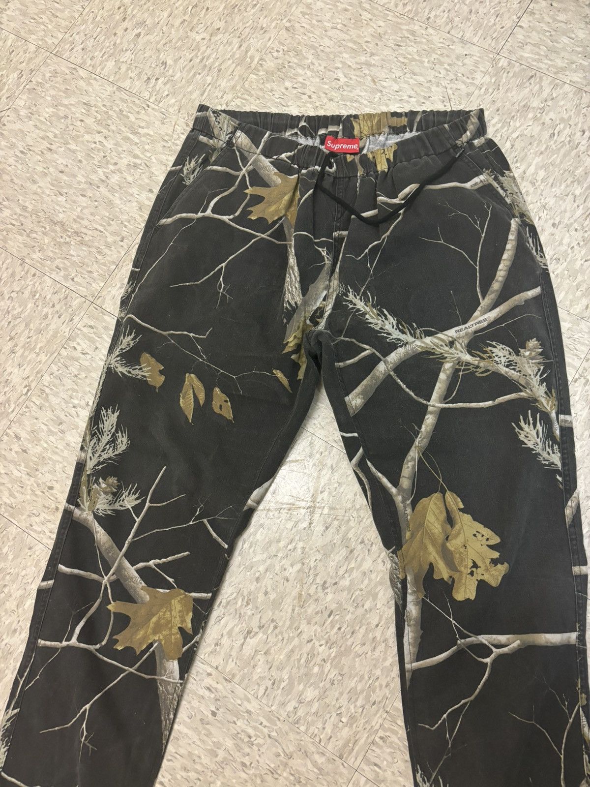 美品 supreme real tree camo flannel pants-