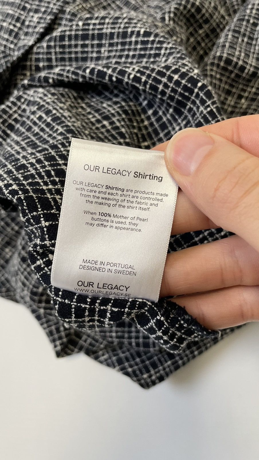 Our Legacy Dark Blue ‘Grid Check Boucle’ Shirt Size US S / EU 44-46 / 1 - 9 Thumbnail