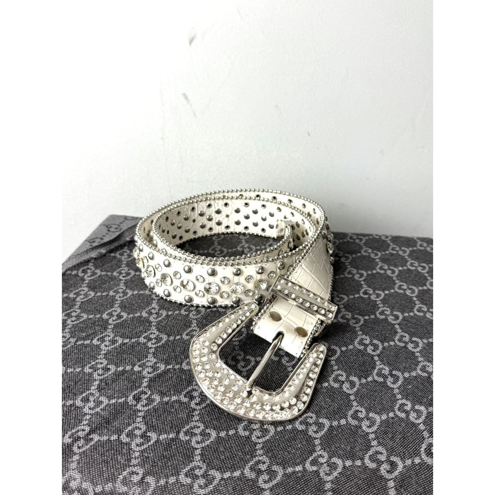 Japanese Brand Vintage Rhinestones Metal Belt BB Simon Style Size ONE SIZE - 1 Thumbnail