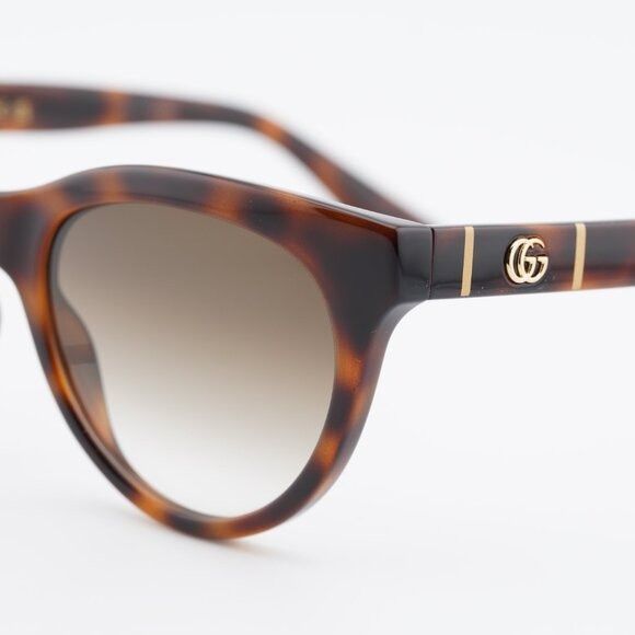 Gucci Gucci GG0763S 002 Sunglasses Havana Cat Eye Frame Size ONE SIZE - 2 Thumbnail