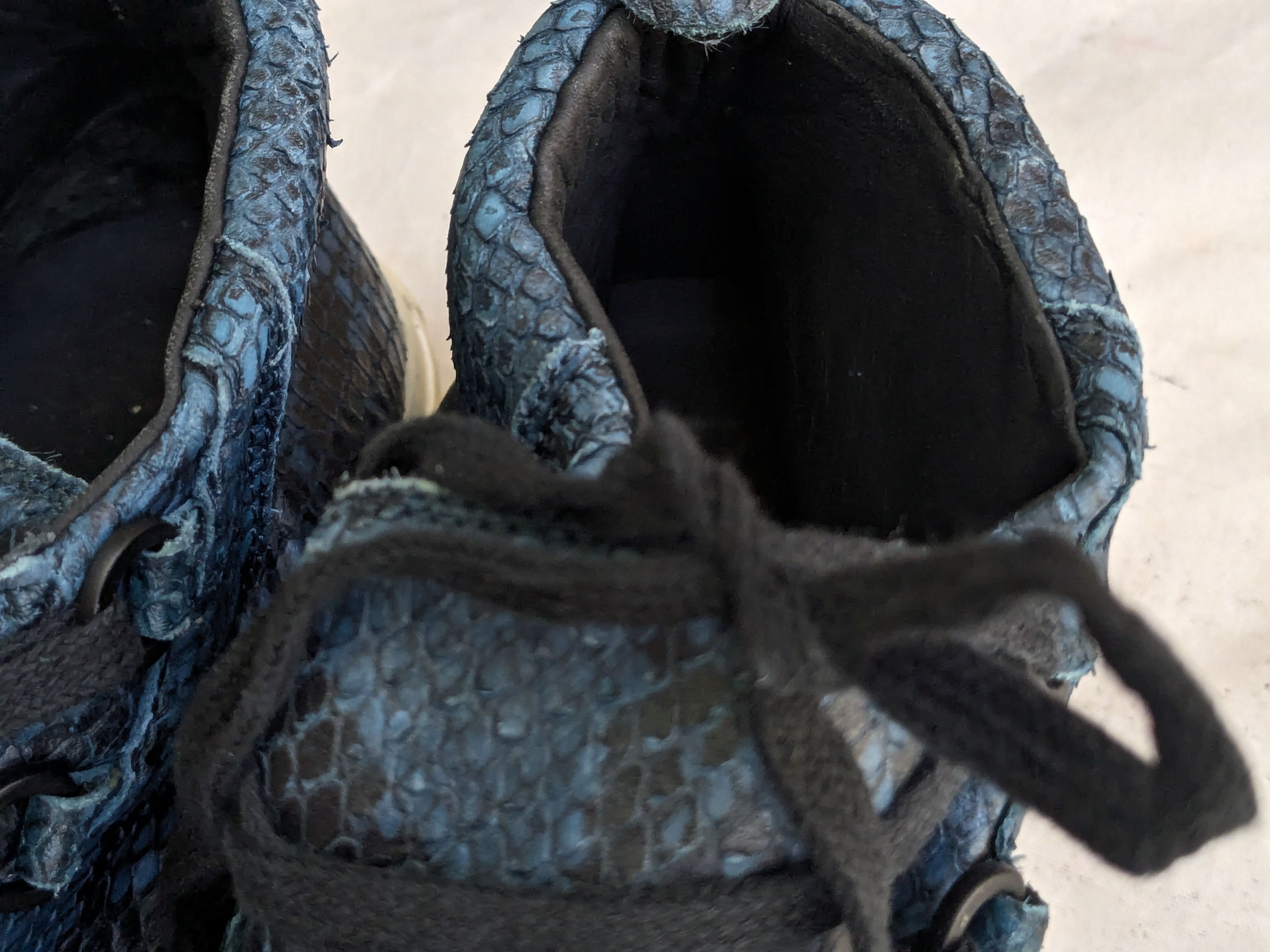 Balenciaga Balenciaga Arena Blue 12 High Tops Leather Snakeskin Size US 12 / EU 45 - 4 Thumbnail