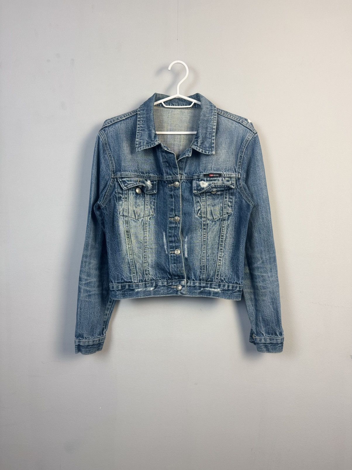 Diesel × Vintage Vintage Y2K Diesel Denim Western Cropped Distressed Jacket Size M / US 6-8 / IT 42-44 - 1 Thumbnail