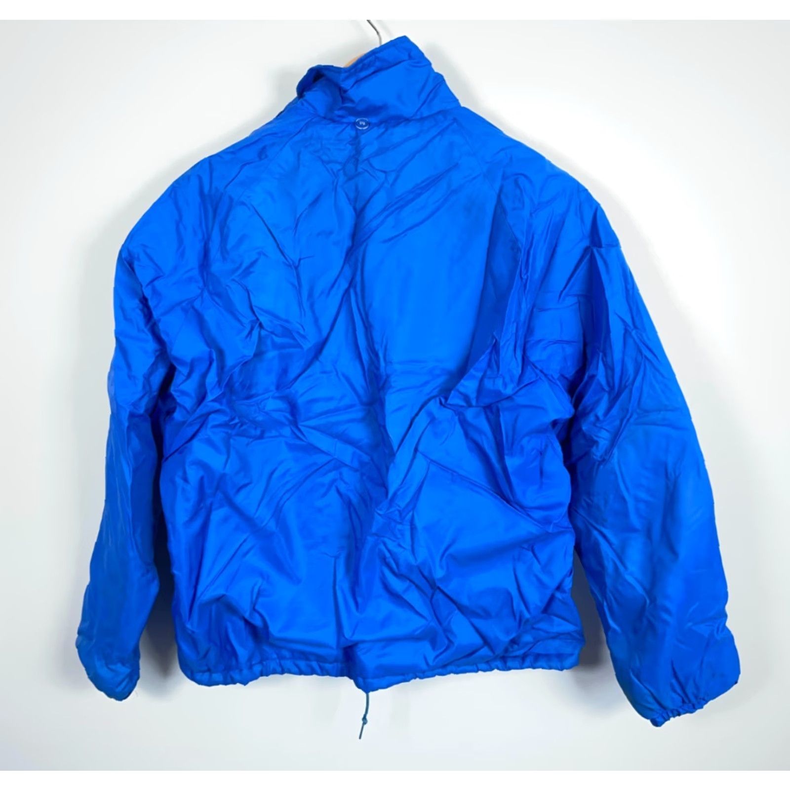 Champion VINTAGE Champion Jacket Coaches Blue Nylon Lined Sherpa Snap Button Mens Large USA Windbreaker 70s Retro Hipster Pockets Size US L / EU 52-54 / 3 - 2 Thumbnail