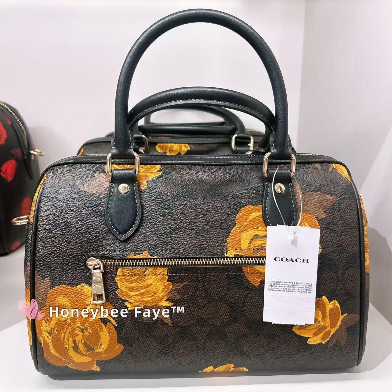 Rowan Satchel Bag In Signature Canvas With Floral Print