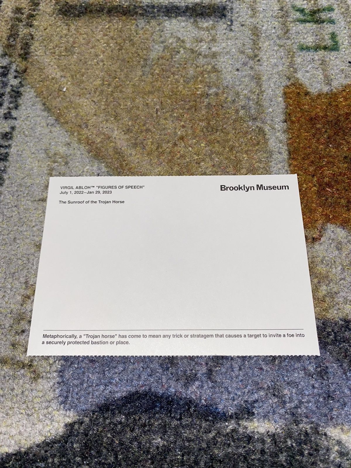 Virgil Abloh VIRGIL ABLOH BROOKLYN MUSEUM POSTCARD Size ONE SIZE - 2 Thumbnail