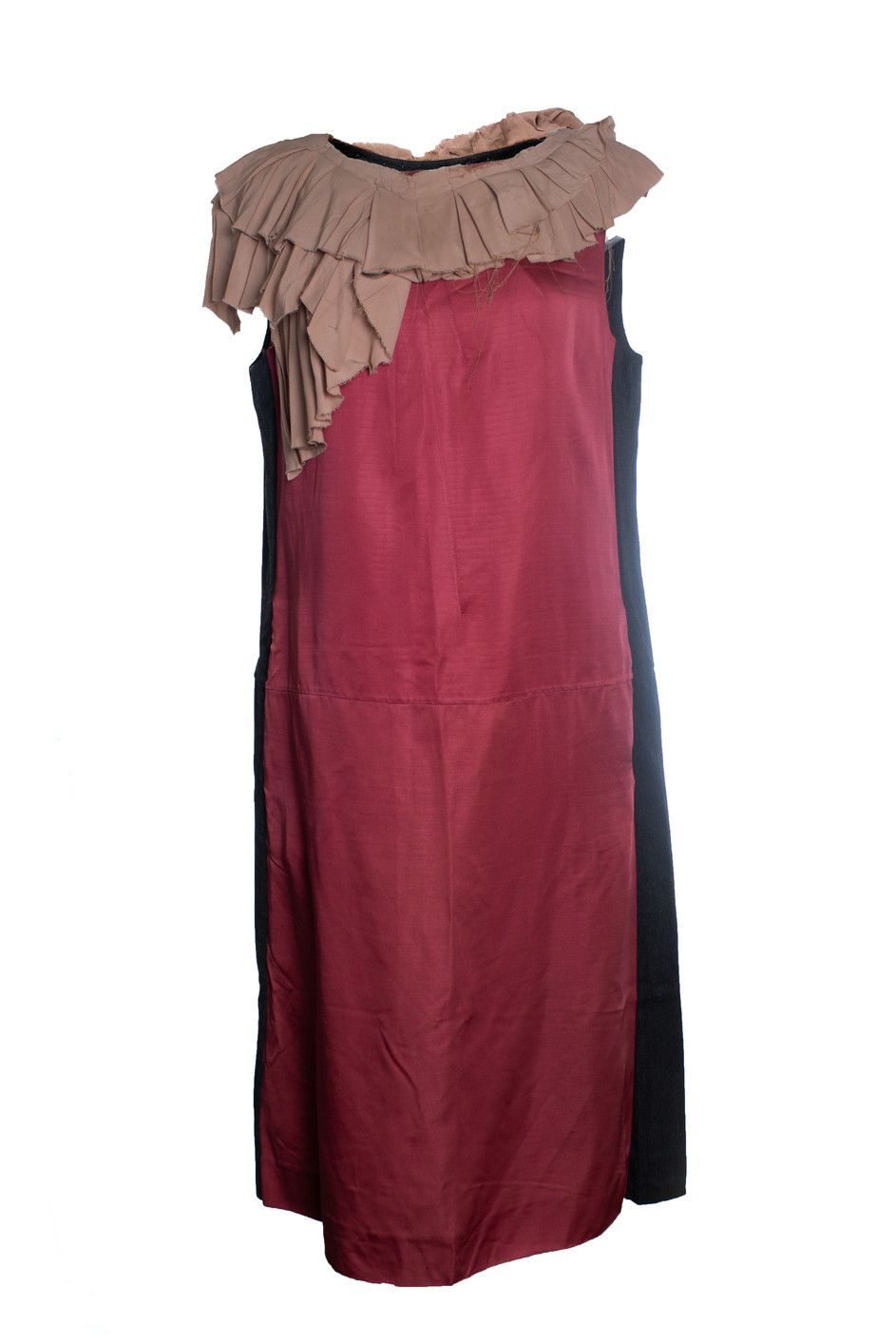 Marni Marni, Grey and pink dress with ruffles Size L / US 10 / IT 46 - 1 Thumbnail