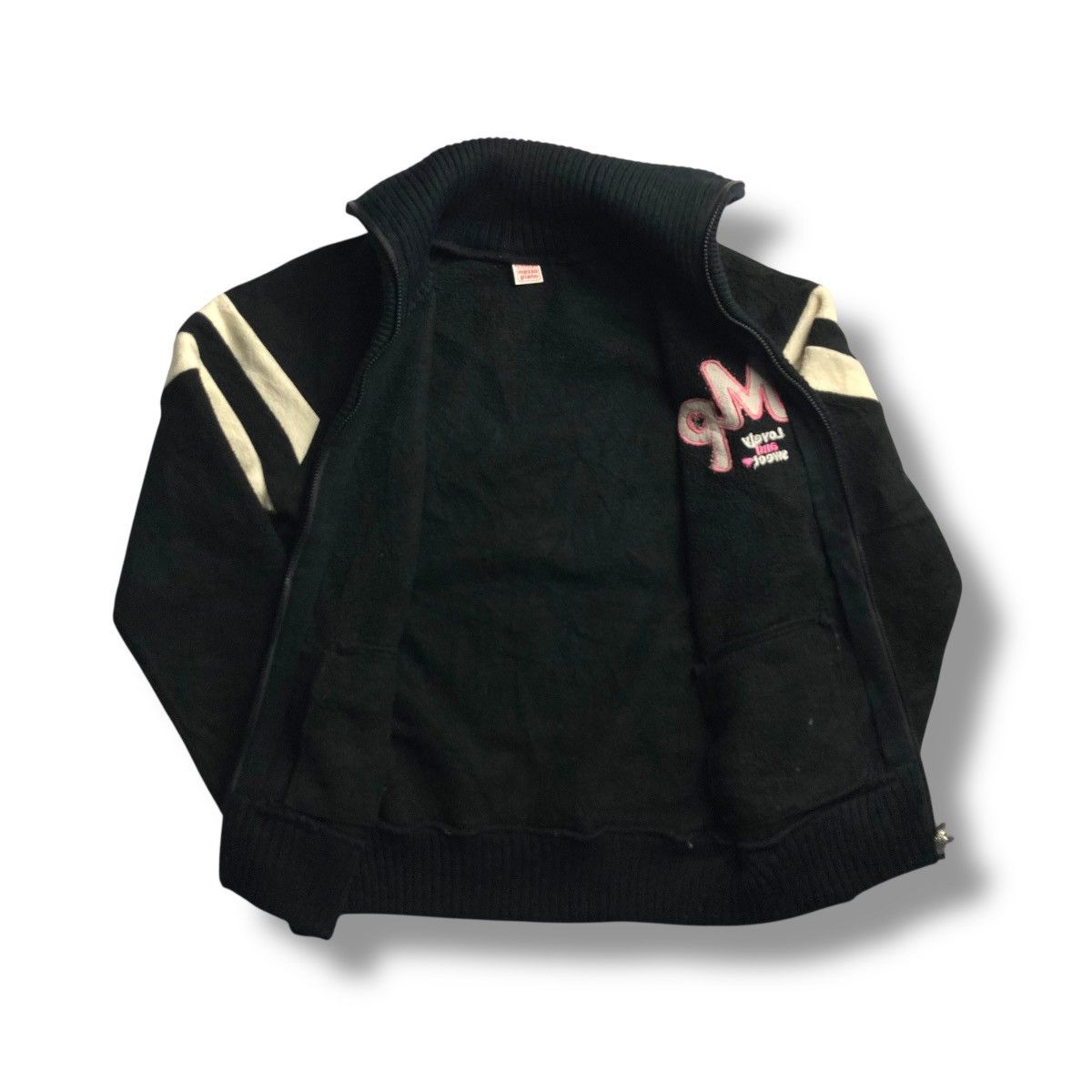 Hysteric Glamour 🇯🇵 🩷🖤 MEZZO PIANO EMBROIDERED LOGO FULL ZIP WOOL JACKET Size L / US 10 / IT 46 - 4 Thumbnail