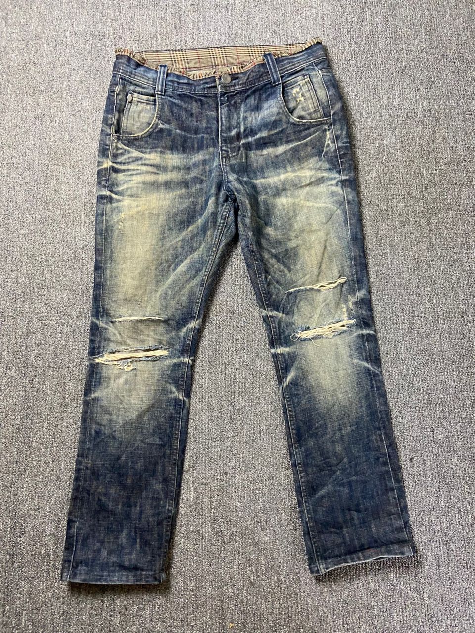 Japanese Brand DIGREEN Distressed Ripped Denim Jeans (192) Size US 33 - 1 Thumbnail