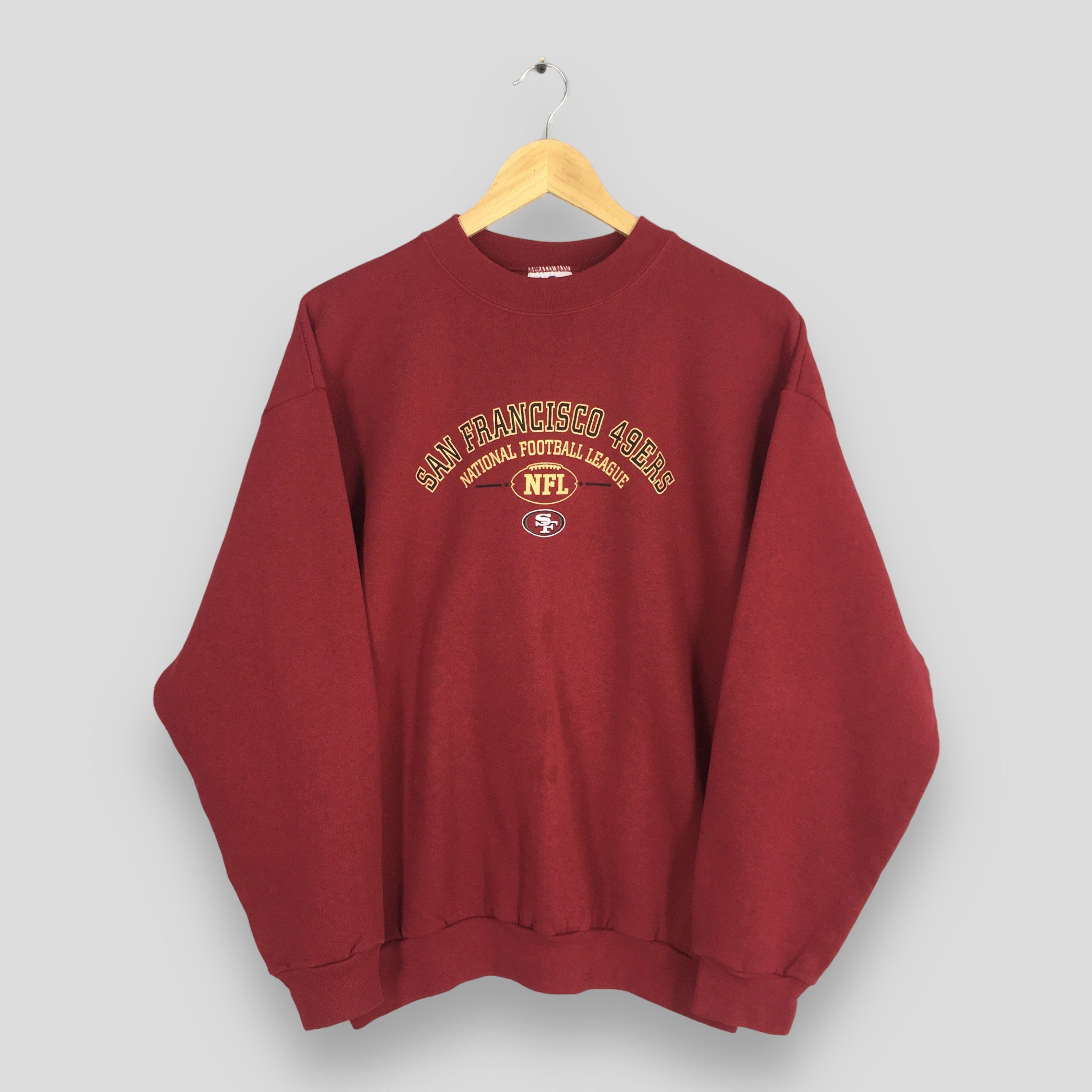 image of 90's San Francisco 49Ers Rugby Nfl Sweatshirt Large 4 in Red, Men's