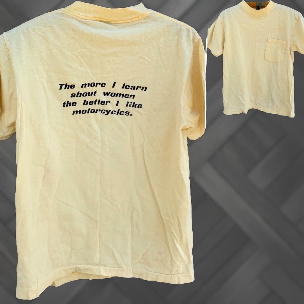 Anvil VINTAGE The More I Learn About Women The Better I Like Motorcycles T-Shirt M 70s Size M / US 6-8 / IT 42-44 - 1 Thumbnail