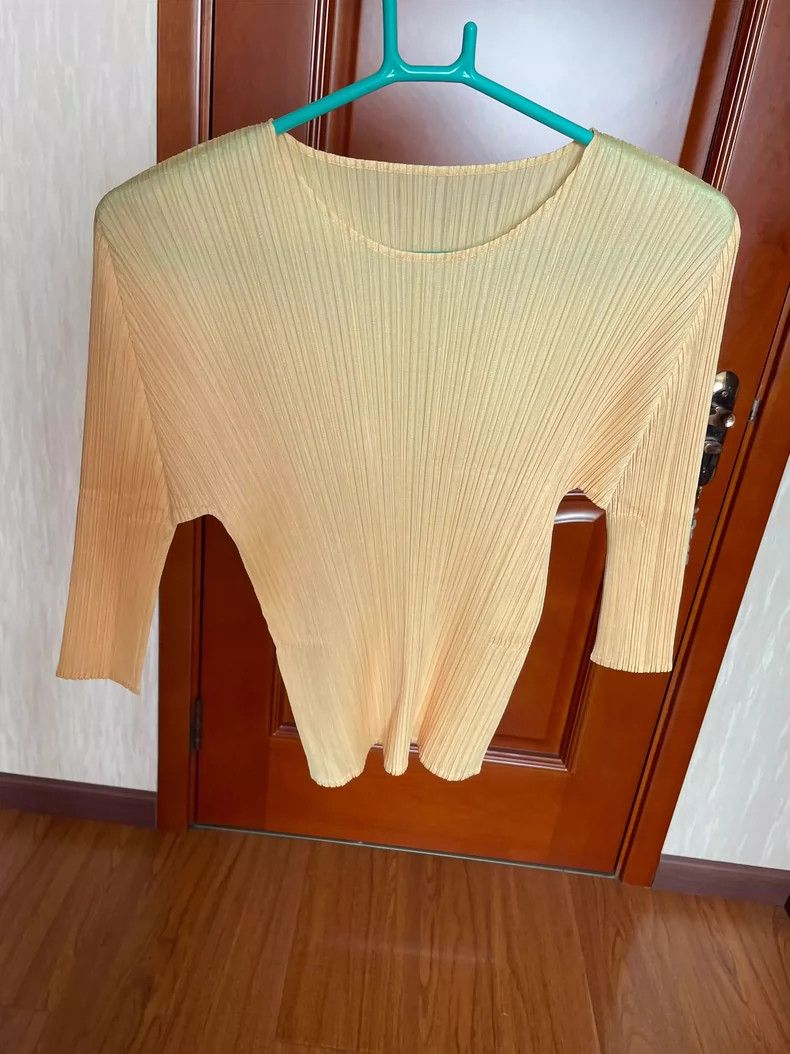 Issey Miyake Issey Miyake size:3 Yellow pleated long-sleeved shirt Size XS / US 0-2 / IT 36-38 - 2 Thumbnail