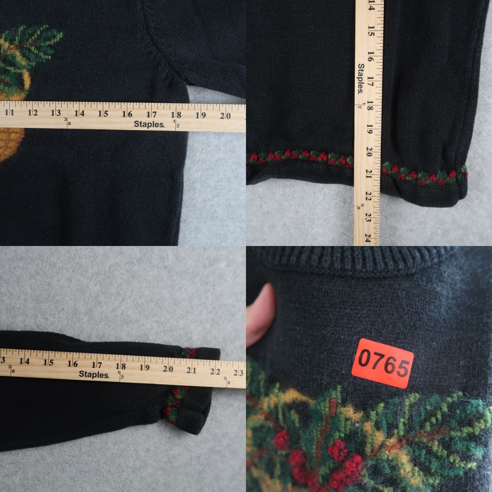 Orvis VINTAGE Orvis Holly Berry Basket Pullover Knit Sweater Women S Black Size S / US 4 / IT 40 - 8 Thumbnail