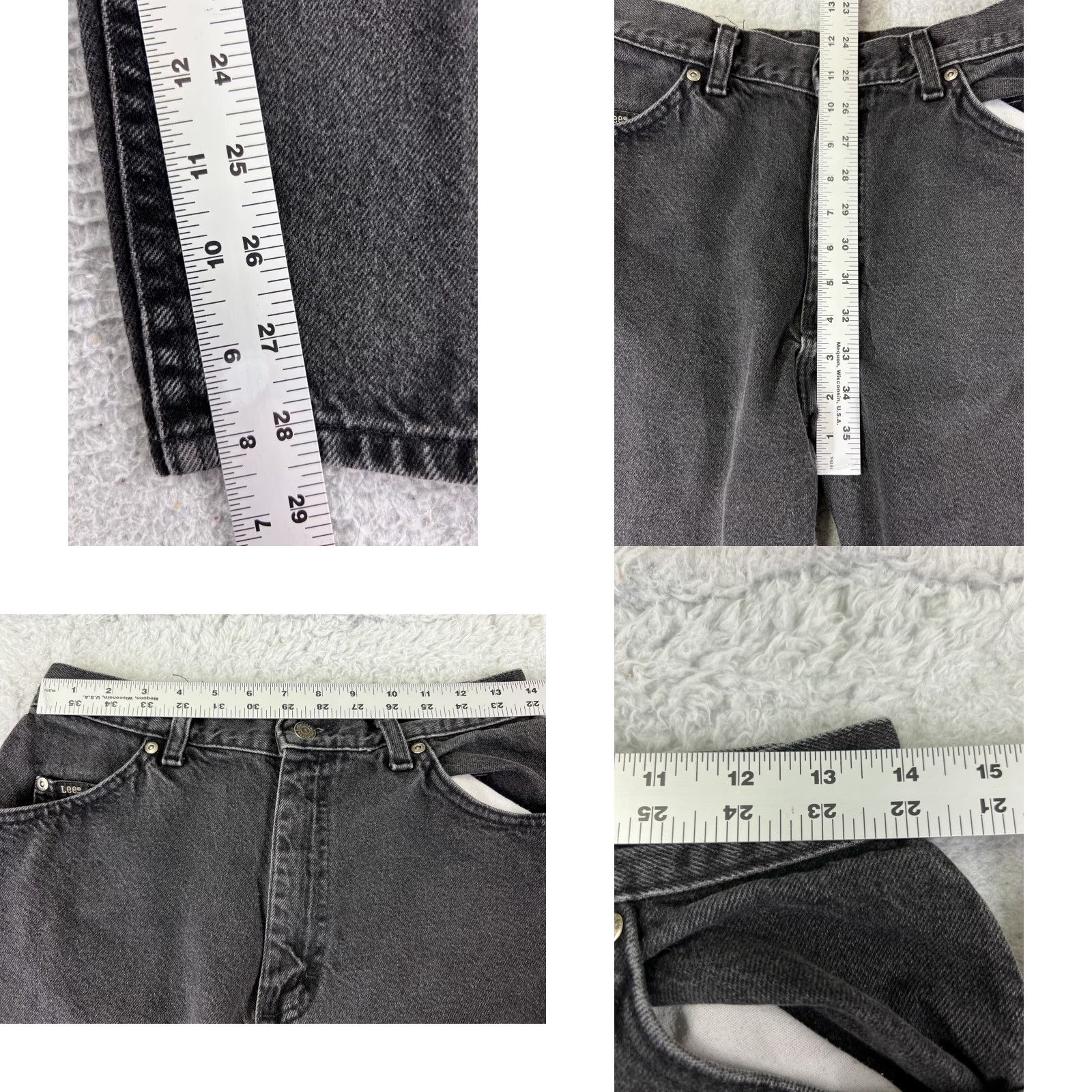 Lee VINTAGE Lee Jeans Juniors 14 Black High Rise Mom 26x28 100% Cotton Denim Distressed 5-Pocket Designer Western America Lee Womens Jeans Size 36" / US 14 / IT 50 - 8 Thumbnail