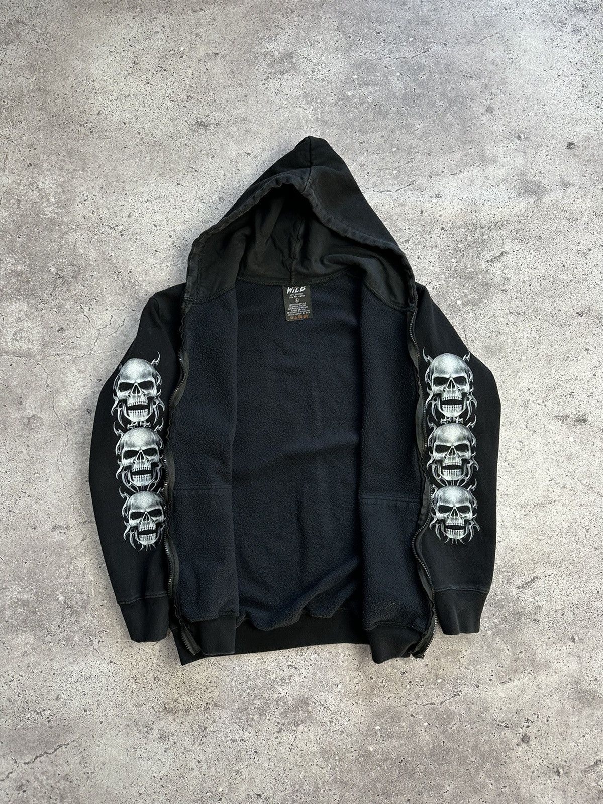 Japanese Brand × Vintage Vintage Distressed Hoodie Death Big Logo Y2K Ed Hardy Style Size US M / EU 48-50 / 2 - 9 Thumbnail