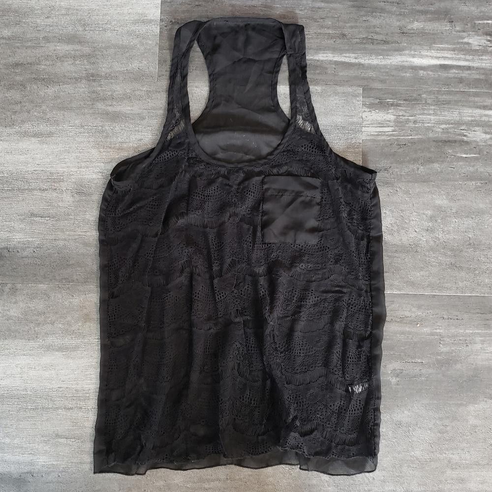 Designer Black Lace Face Culture Dressy Blouse Size S / US 4 / IT 40 - 1 Thumbnail