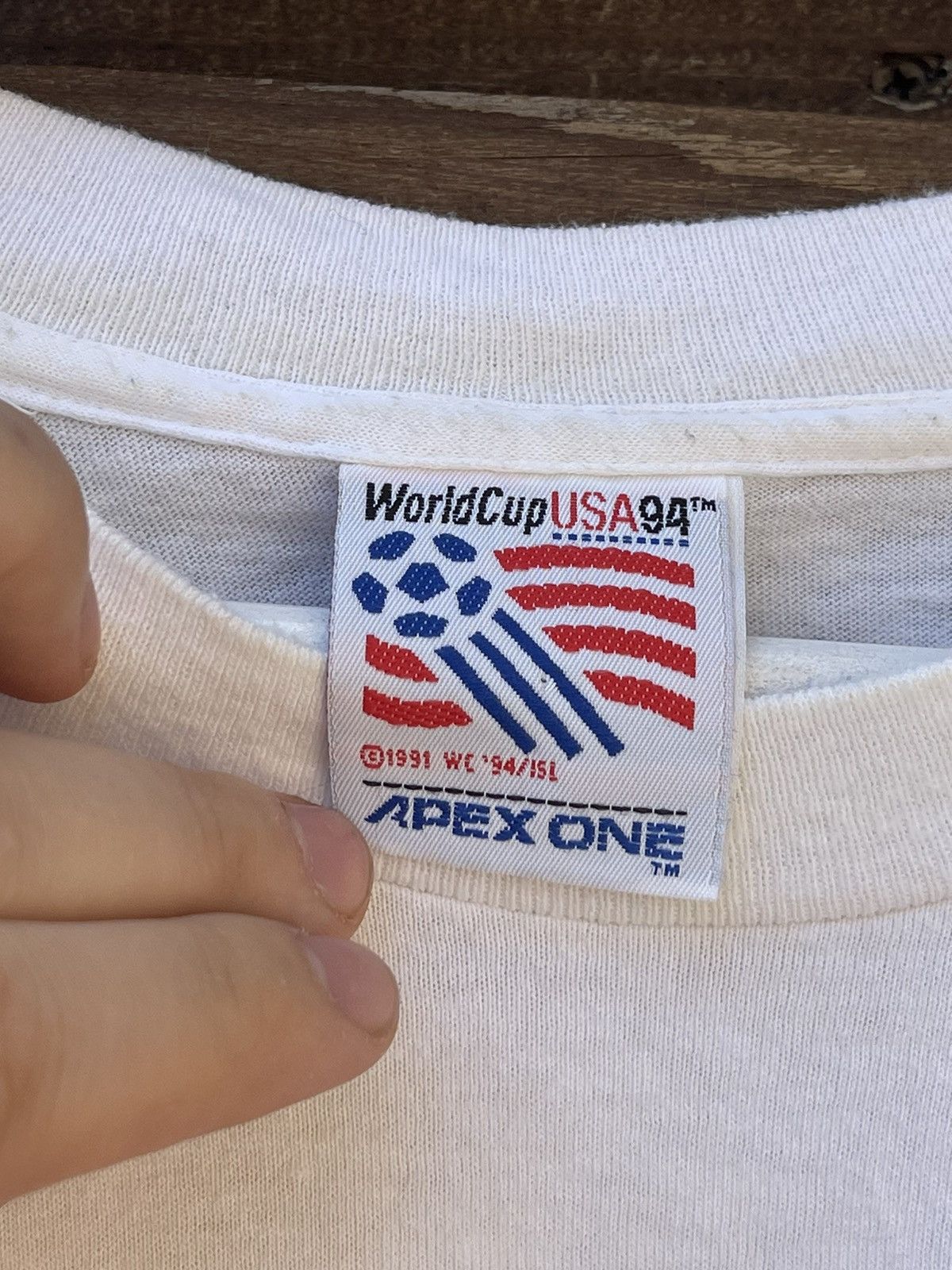 Vintage USA 1994 World Cup vintage Apex One white t-shirt tee Size US XL / EU 56 / 4 - 14 Thumbnail