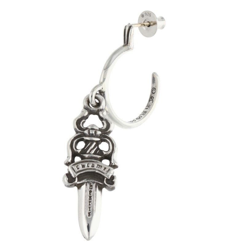 Chrome Hearts Chrome Hearts No5 Dagger Hoop Silver Earring Size ONE SIZE - 1 Thumbnail