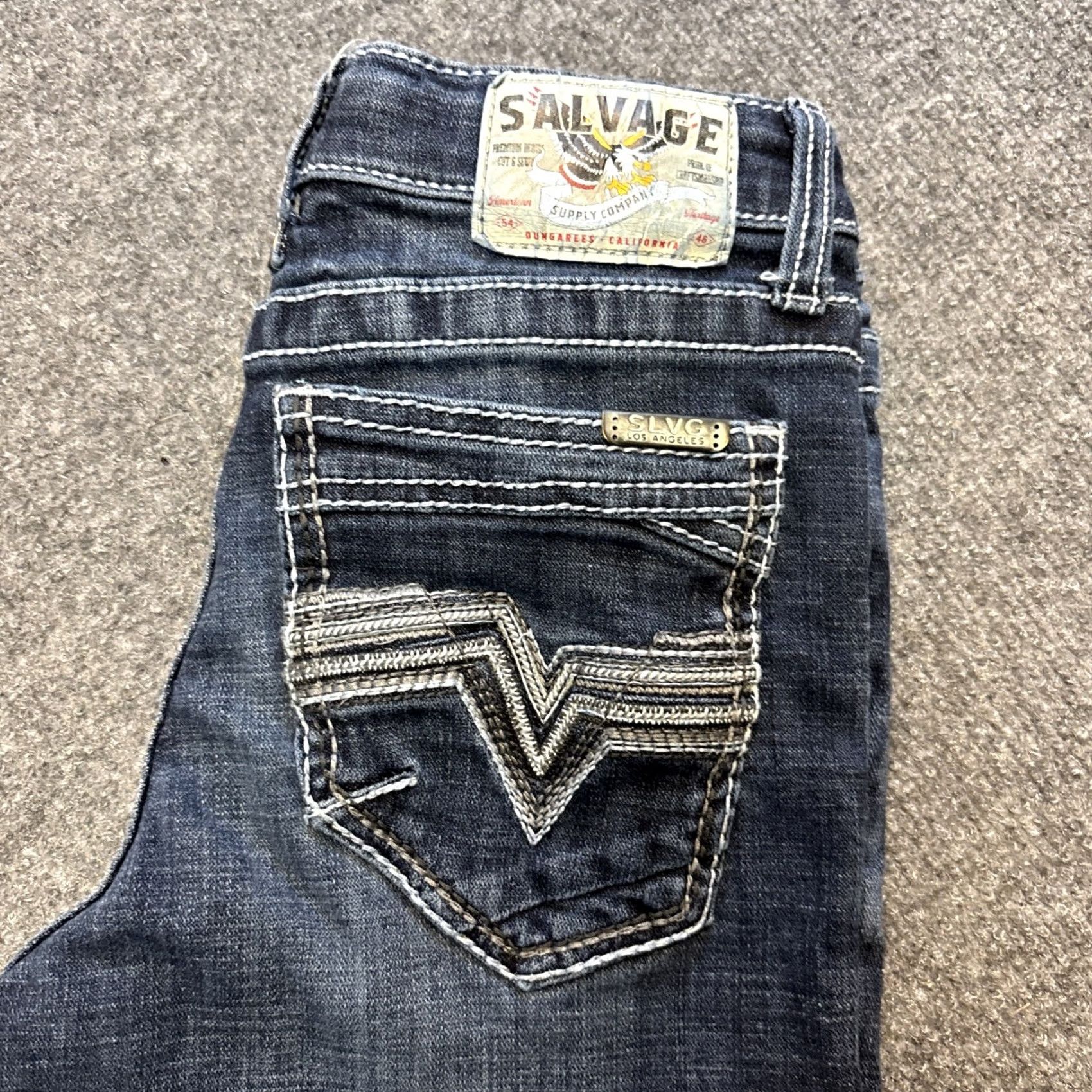 Vintage VINTAGE Salvage Chaos Boot Cut Blue Jeans Women's 14R Regular Size 14R Blue Size 36" / US 14 / IT 50 - 3 Thumbnail