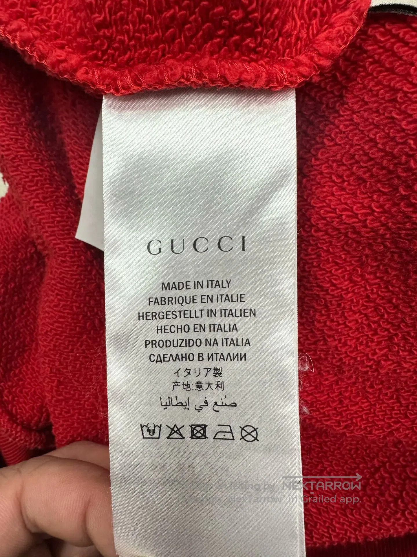Gucci Guicci Red Letter Logo Aged Destroyed Long Sleeve Sweatshi Size US L / EU 52-54 / 3 - 4 Thumbnail