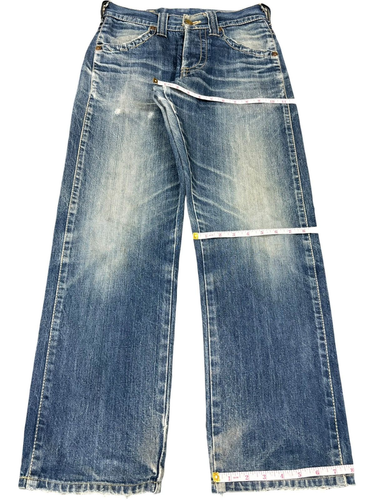 Lee Vintage Japanese Lee Union Made Mud Wash Distress Loose Jean Size US 29 - 13 Thumbnail