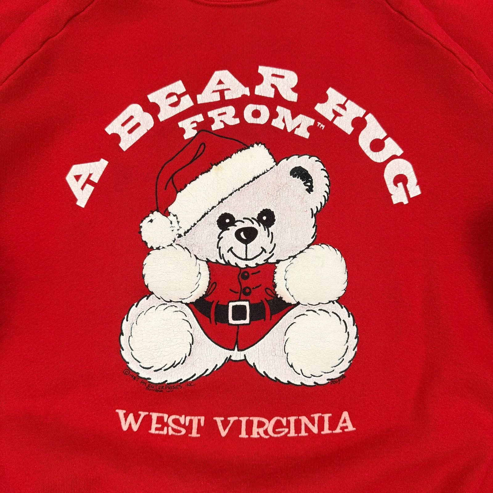 Vintage Vintage Christmas Red Bear Hug From West Virginia Sweatshirt Size US XL / EU 56 / 4 - 2 Thumbnail