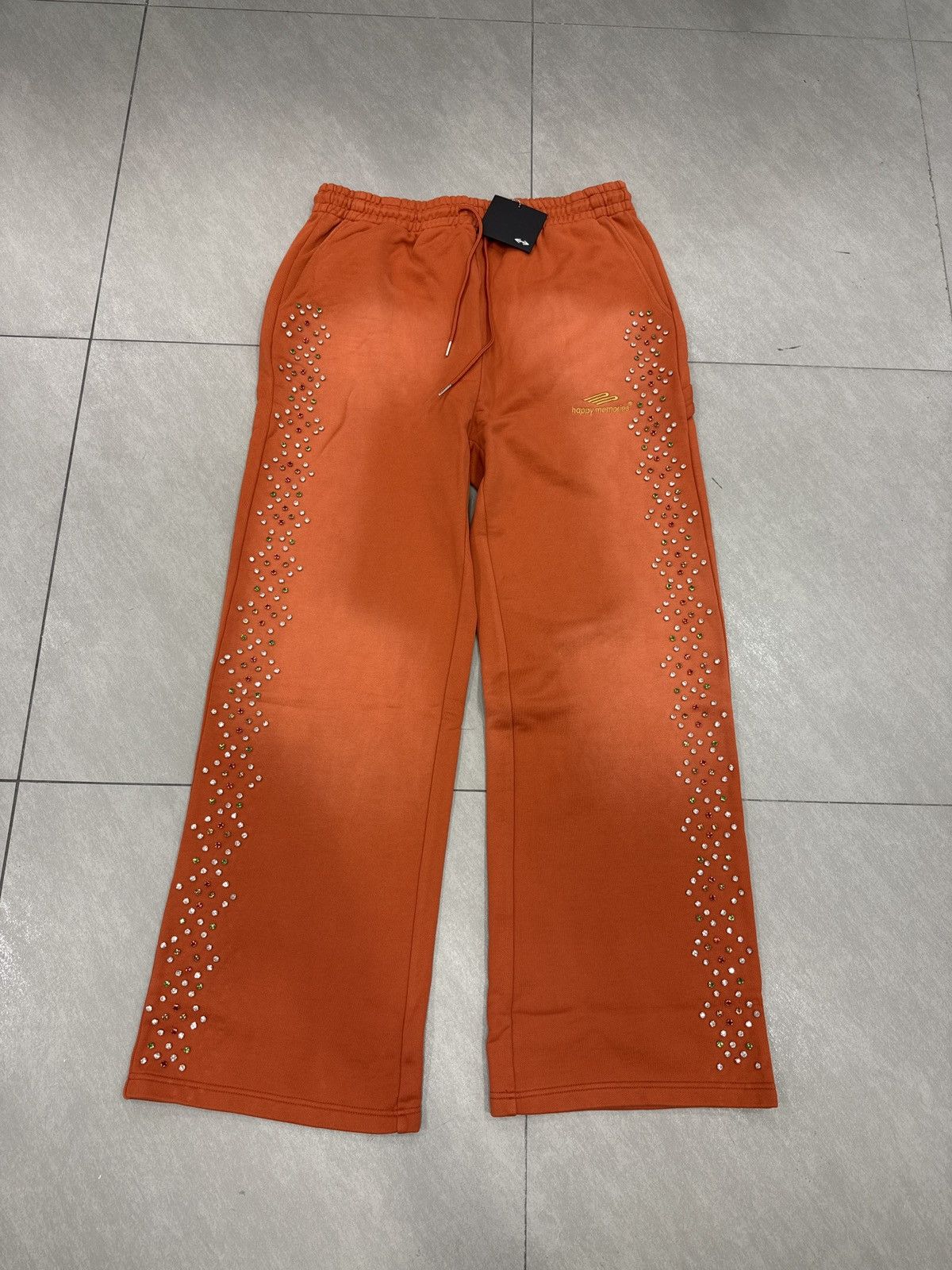 Happy Memories Don’t Die Orange Studded Sweatpants 2XL