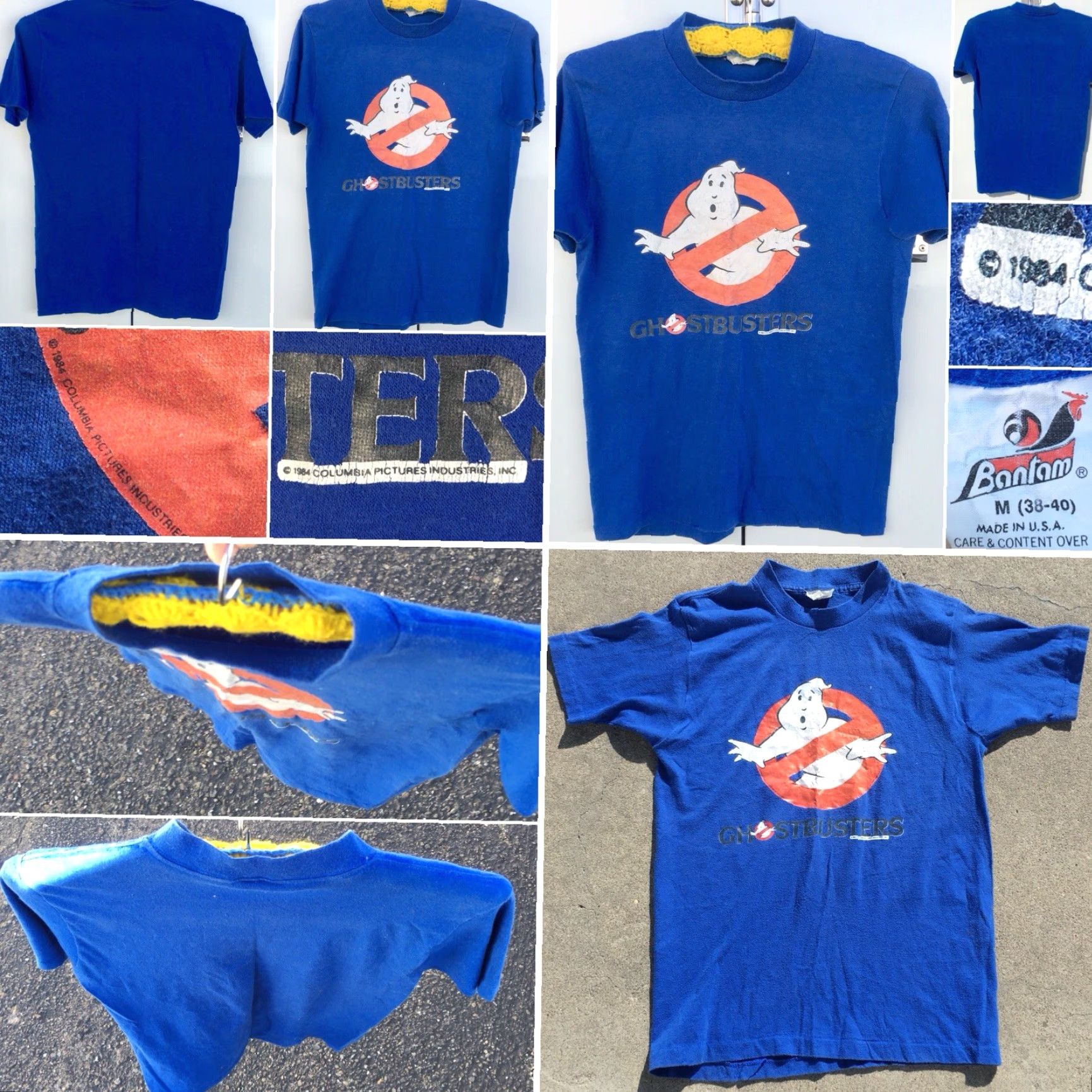 Vintage VINTAGE Ghostbusters T-Shirt Mens M Blue 1984 Bantam 80s 1980s Graphic Tee Short Sleeve Polycotton Size US M / EU 48-50 / 2 - 2 Thumbnail