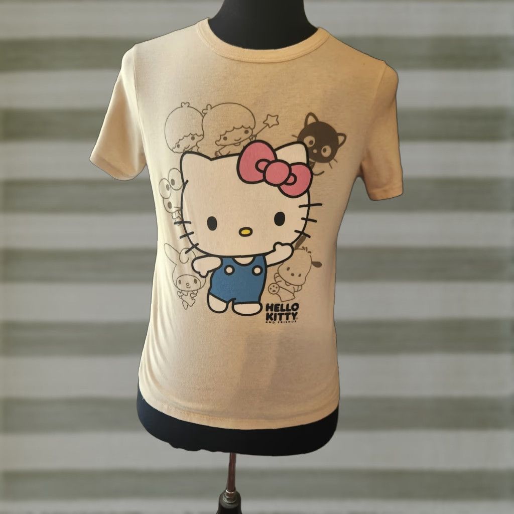 Vintage Hello Kitty and Friends Shirt Womens Small Beige Short Sleeve Sanrio Shirt Size S / US 4 / IT 40 - 1 Thumbnail