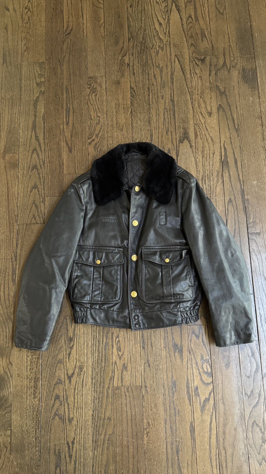 Vintage Vintage Leather Bomber Jacket Size US M / EU 48-50 / 2 - 1 Thumbnail