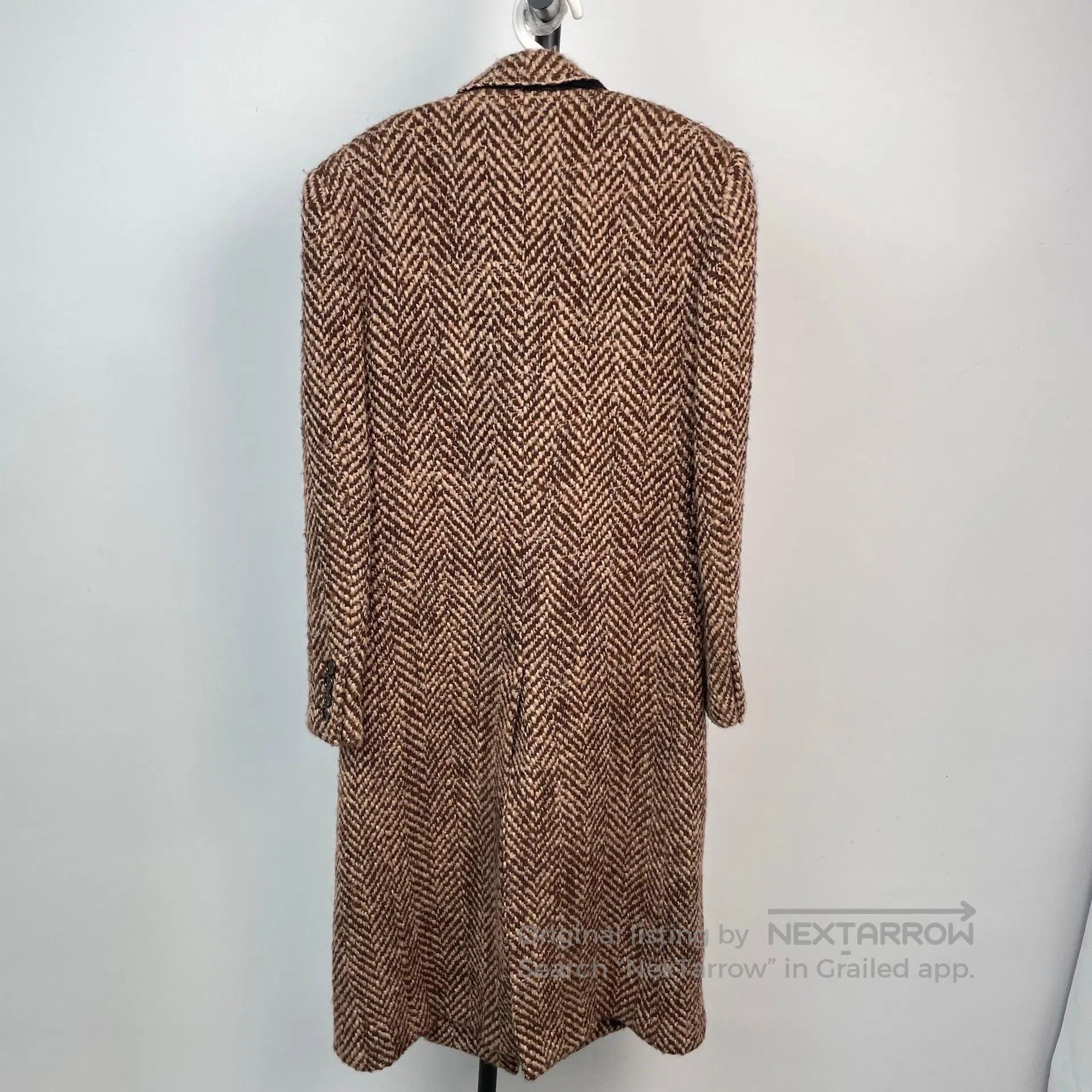 Celine CELINE Herringbone Brown Double Breasted Coat| Size XS / US 0-2 / IT 36-38 - 2 Thumbnail