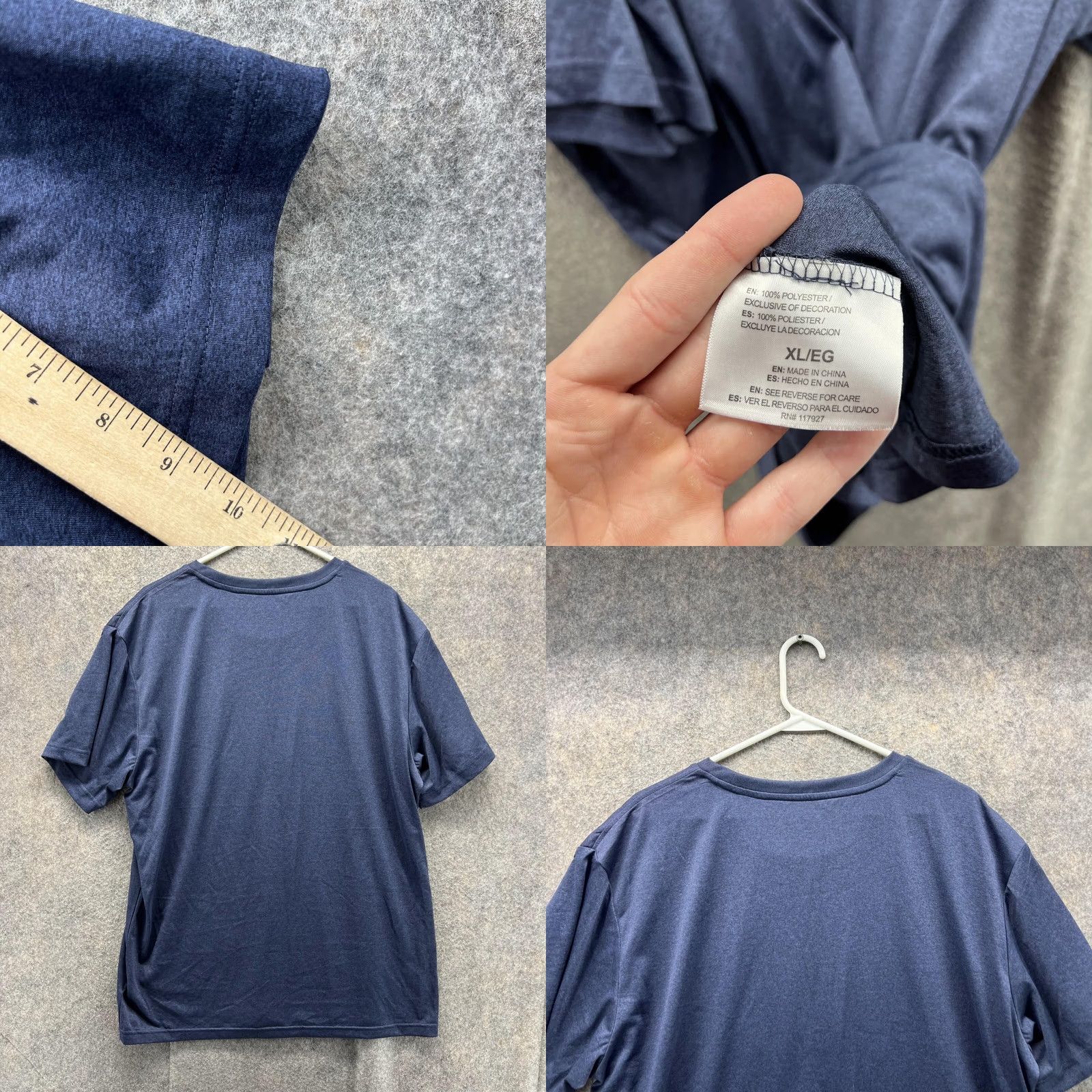 Reebok Reebok Shirt Men XL Blue Athletic Training Gym Crewneck Polyester Stretch Logo Size US XL / EU 56 / 4 - 8 Thumbnail