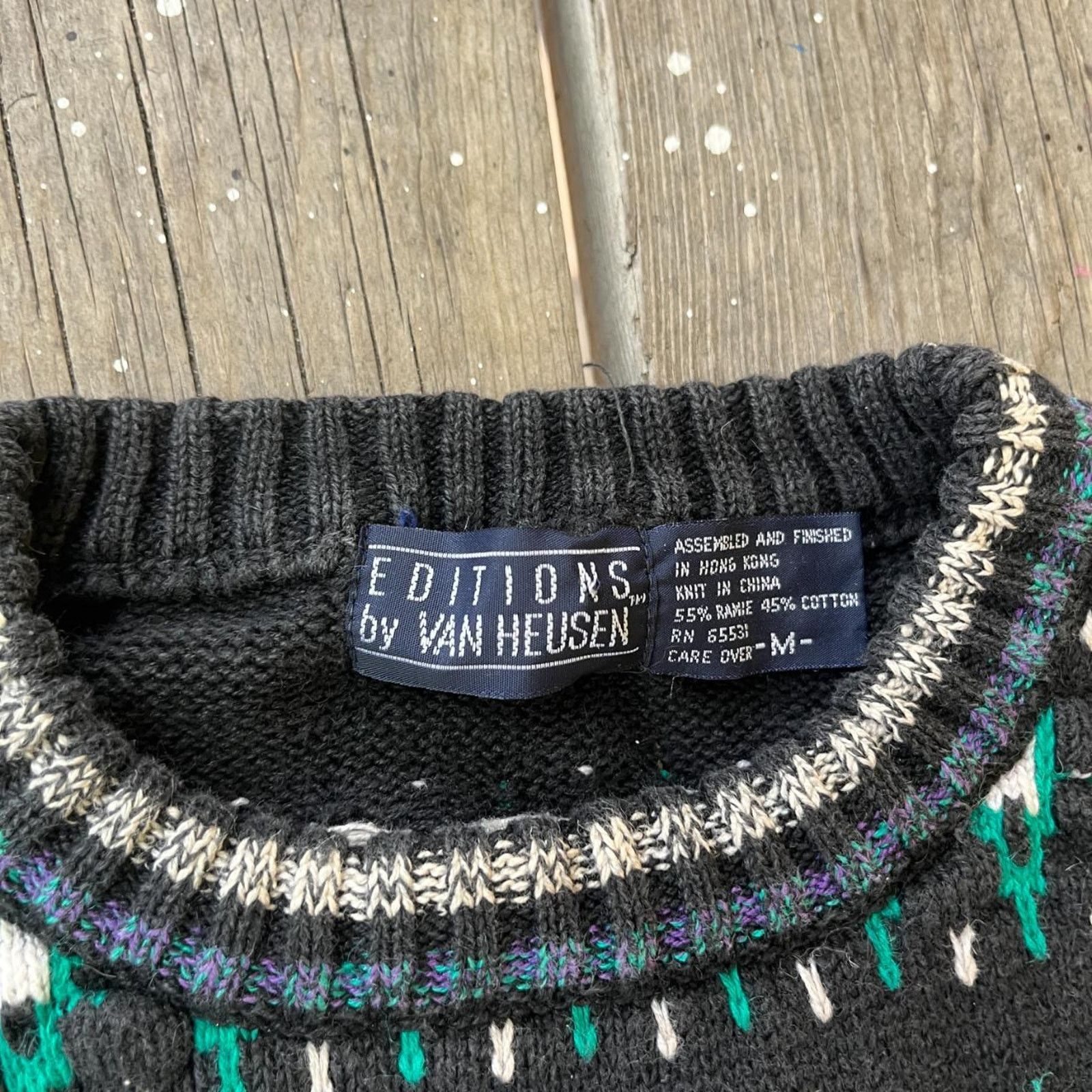 Van Heusen × Vintage Vintage mens baggy knit pullover 1980s van heusen sweater Size US M / EU 48-50 / 2 - 5 Thumbnail