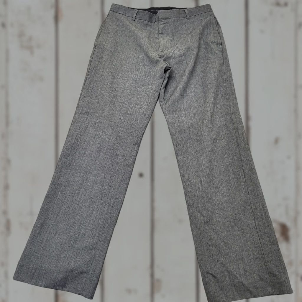 Banana Republic Banana Republic Dress Pants Men 36 Slim Charcoal Grey 100% Wool Hook & Eyelet Slit Pockets Zipper Flat Front Size US 36 / EU 52 - 1 Thumbnail