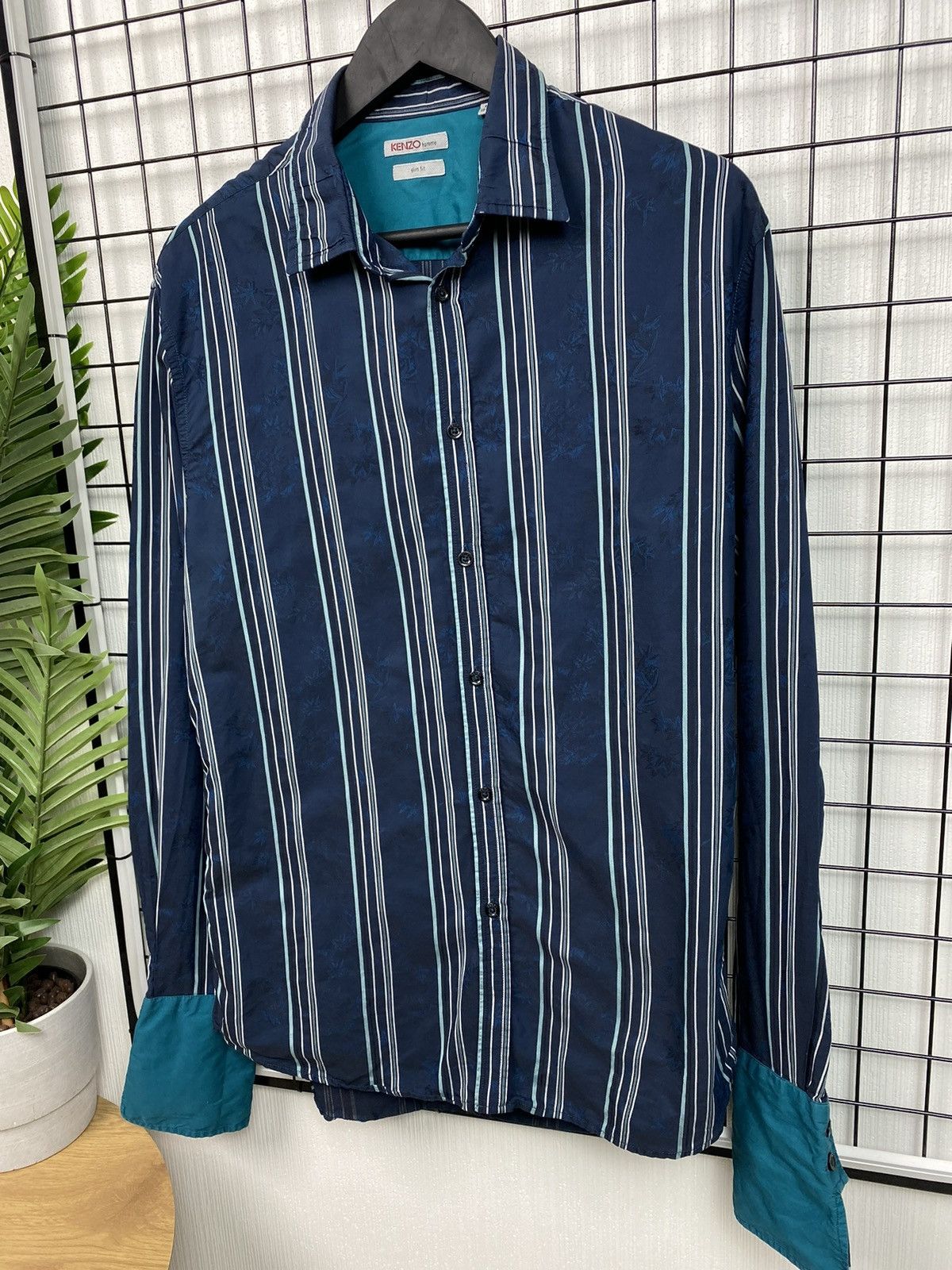Kenzo Kenzo striped floral shirt blue Size 42/16 L Size US L / EU 52-54 / 3 - 3 Thumbnail