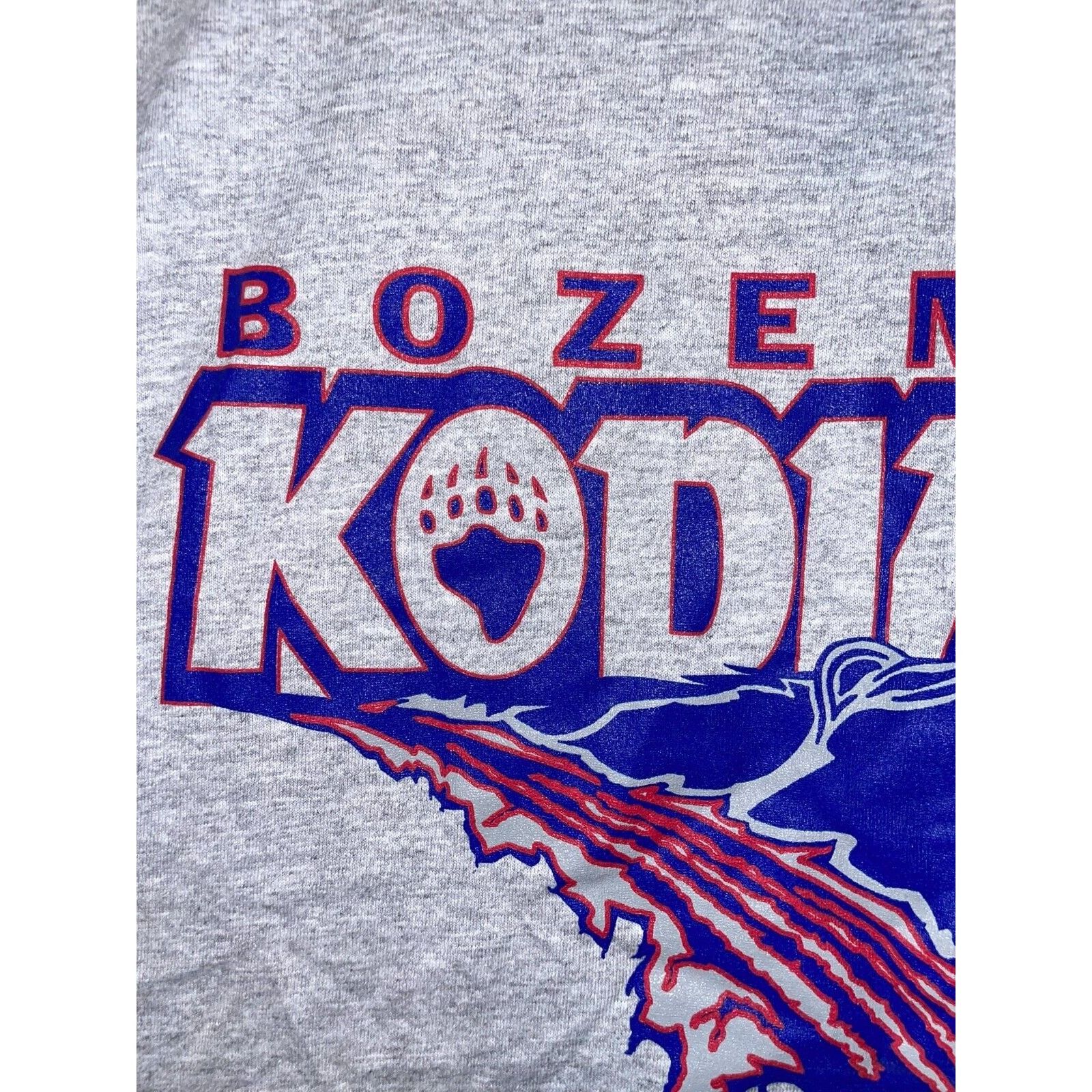Jerzees Vintage Bozeman Kodiaks Shirt Graphic Gray Tee VTG 90s M Size US M / EU 48-50 / 2 - 3 Thumbnail