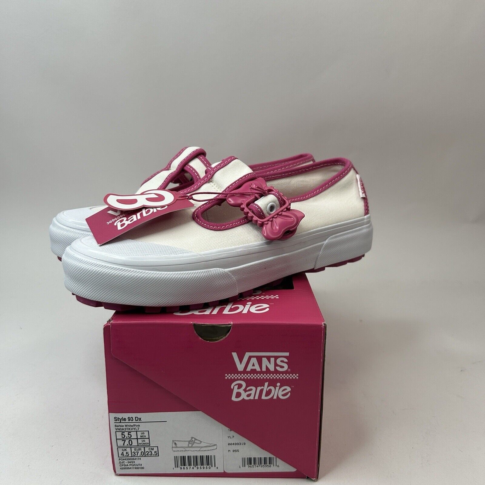 Vans Vans X Barbie Style Mary Jane Skate 93 DX “White Pink” 2023 Size US 7 / IT 37 - 3 Thumbnail
