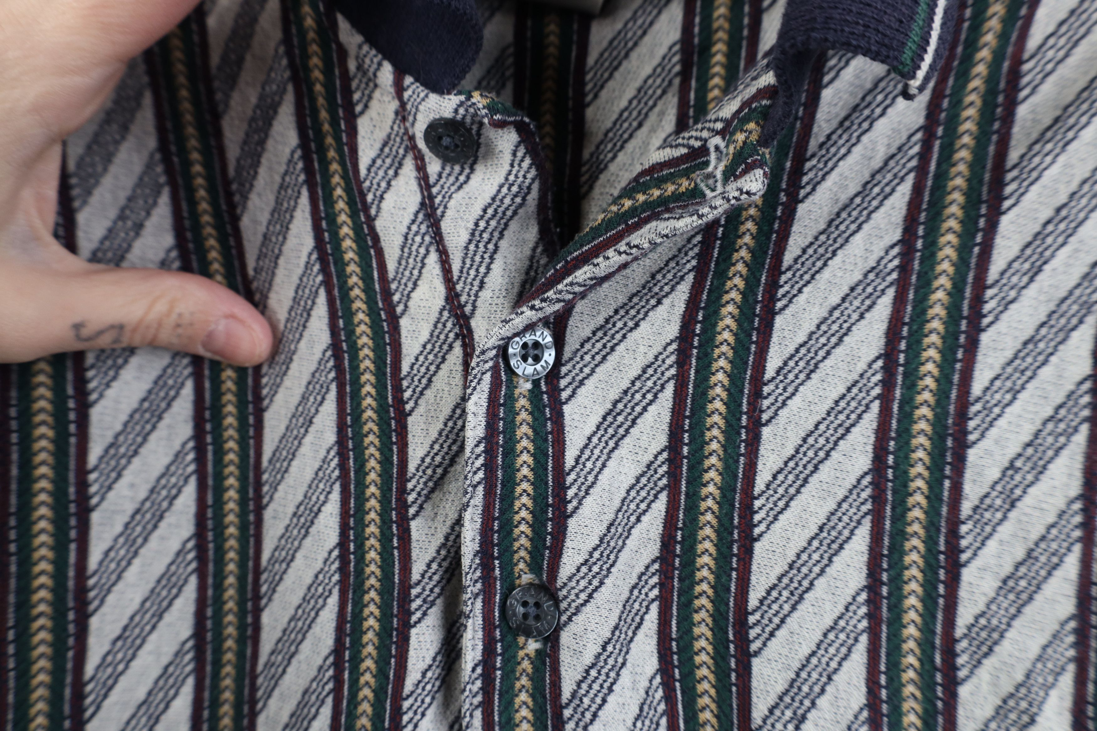 Vintage Vintage 90s Streetwear Striped Knit Collared Golf Polo Size US L / EU 52-54 / 3 - 6 Thumbnail