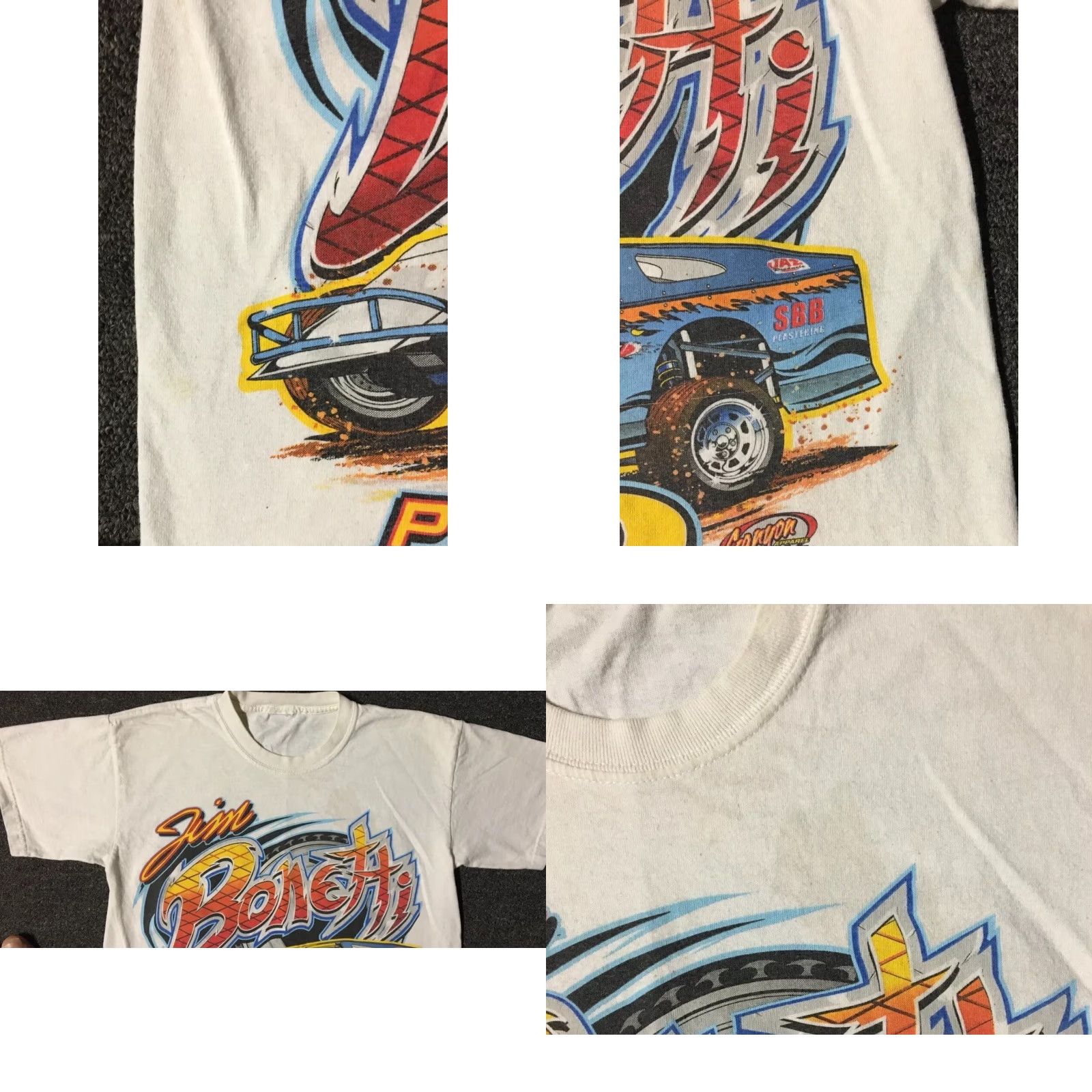 NASCAR VINTAGE Jim Bonetti Dwarf Car Racing Shirt XS White NASCAR Y2K Grunge 80s 90s Size US XS / EU 42 / 0 - 8 Thumbnail