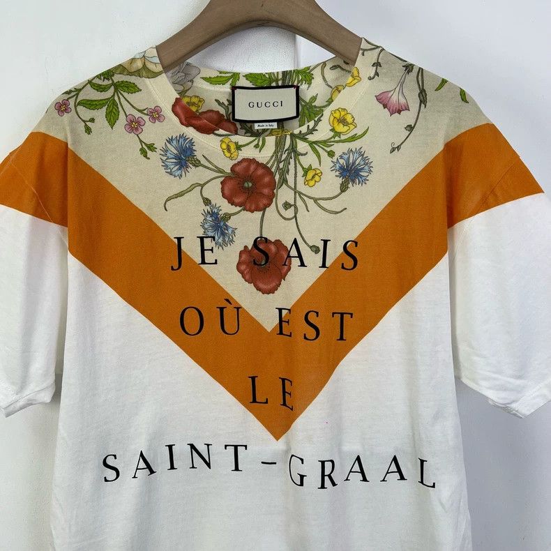 Gucci Gucci Letter floral print short sleeves Size US S / EU 44-46 / 1 - 4 Thumbnail